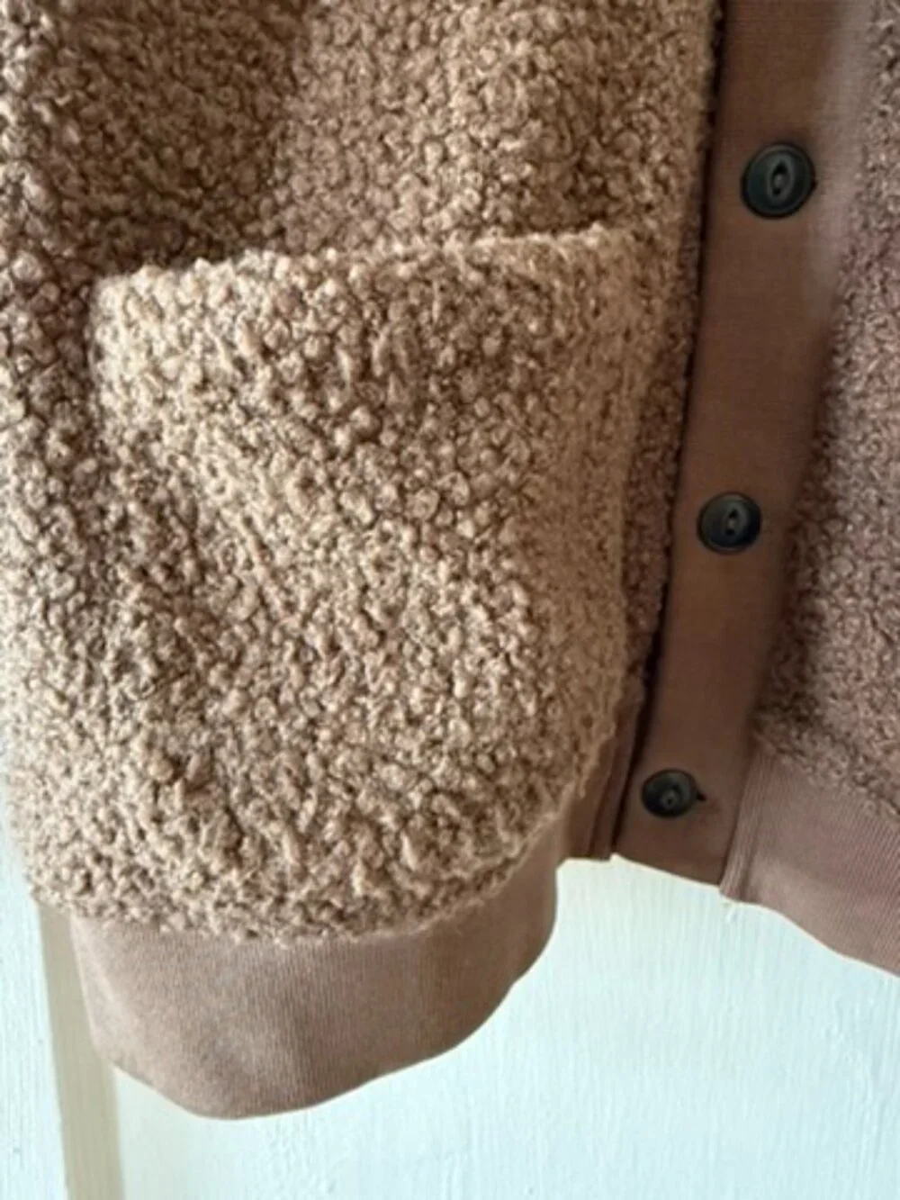 Levi’s Workwear Cardigan Golden Brown Teddy Fleece Relaxed Fit Size L